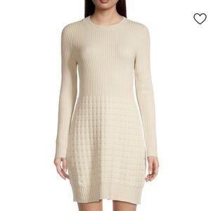 REBECCA TAYLOR Velvet Knit Sweater‎ Dress Beige Size Small